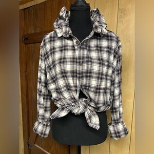 croft & barrow Plaid Button-Up Shirt in White, Blue, Brown